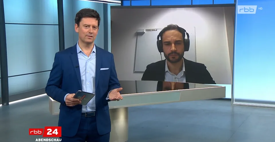Jean-Victor Alipour interviewed live on rbb Abendschau